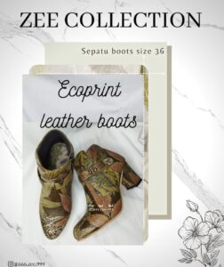 Botanical Print Leather Boots